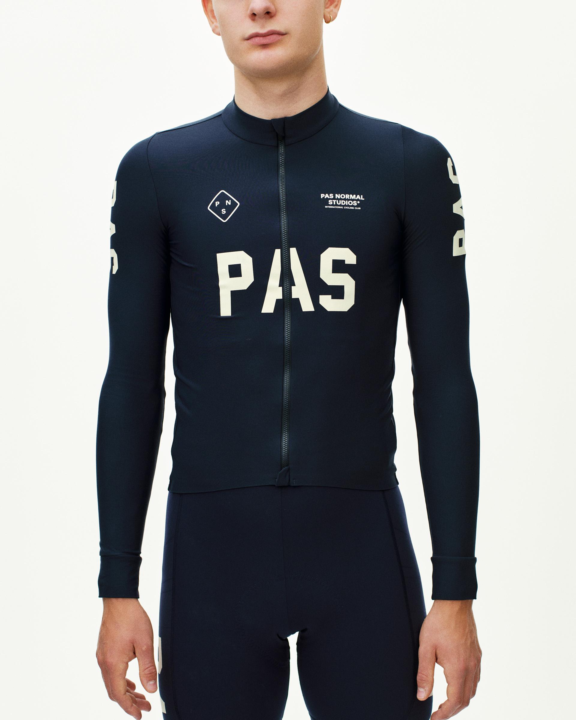【PASSONI】　サイクルウエア　セット Pas Normal Studios PAS Mechanism Jersey Manga Longa Masculino Azul