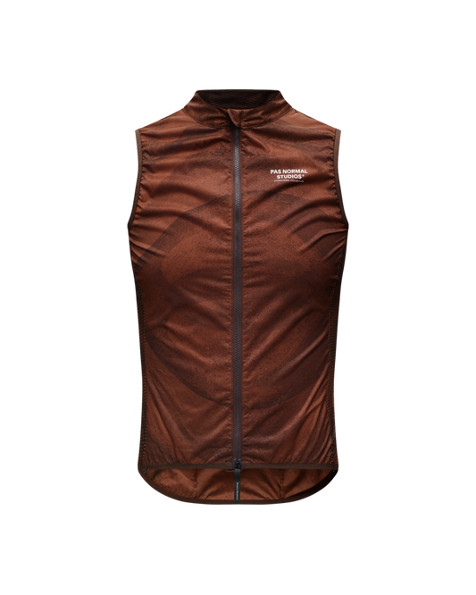 Men's Mechanism Stow Away Gilet AOP Light Brown