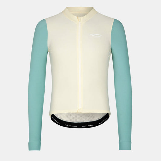 Men's Mechanism Long Sleeve Jersey Off-White / Light Teal