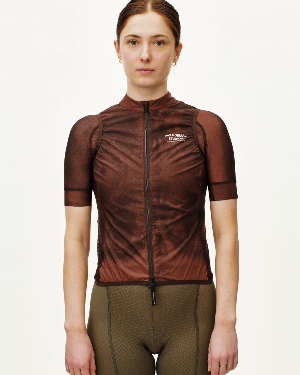 Women's Mechanism Stow Away Gilet AOP Light Brown