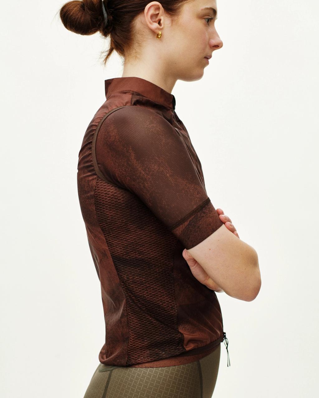 Women's Mechanism Stow Away Gilet AOP Light Brown