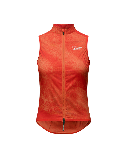 Women's Mechanism Stow Away Gilet AOP Hibiscus Orange