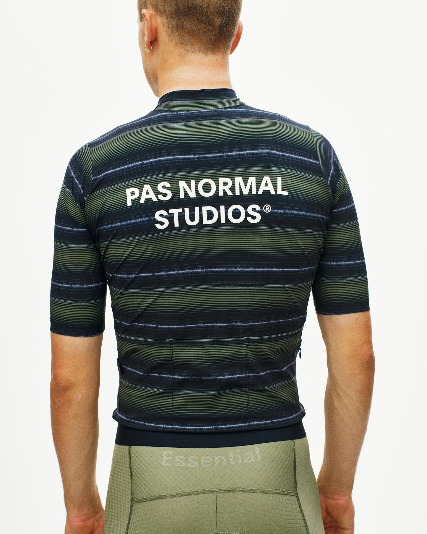 Men's Essential Jersey Light Olive Stripe